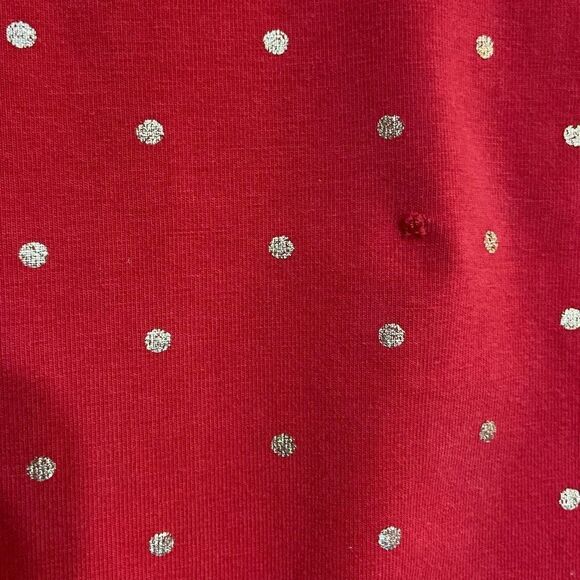 Hanna Andersson Long Sleeve Red Dress Gold Polka Dots Christmas Size 130cm =US 8 - Picture 6 of 7